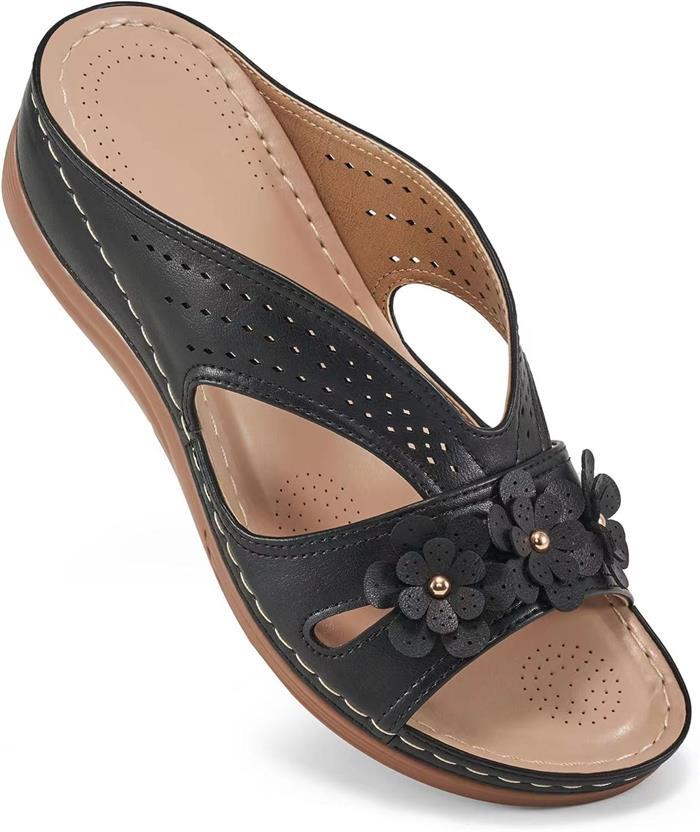 

Летняя пляжная обувь Женские удобные сандалии Повседневная обувь для ходьбы Нескользящая обувь Платье Ботильоны Тапочки Богемные балетки Zapatos Mujer 43 чёрный