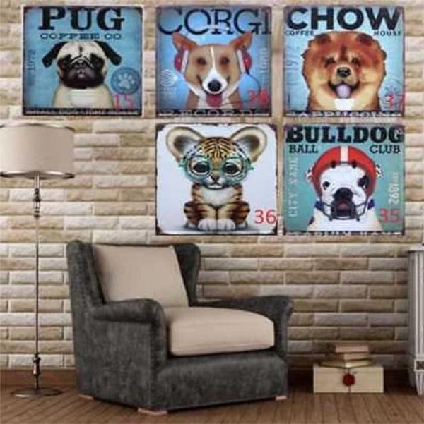 Charming Metal Tin Sign Plate Wall Art Decor Featuring Cute Animal Designs For Home Enhancement