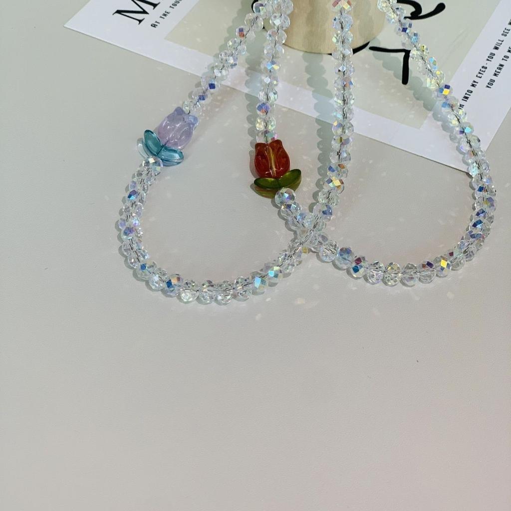 Bling Phone Strap Lanyard With Slip Card Handmade DIY Key Chain Accessories For iPhone 16 CCD Camera Schoolbag Ins Korea Y2K
