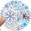 50 Christmas Snowflake Window Stickers: Waterproof, Removable Glass, Cabinet, and Door Decorations