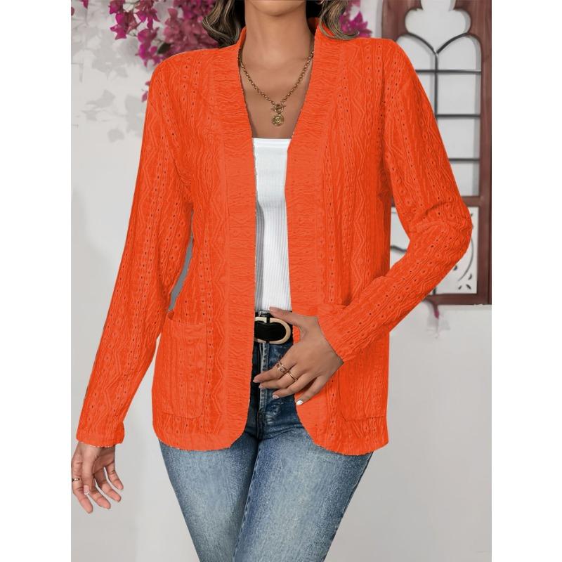DAFIFY Women's Fashion Casual Fall Winter Solid Color Print Long Sleeve Sweaters