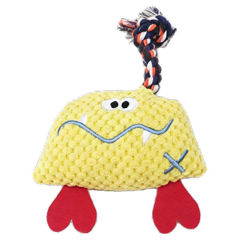 Sound-Making Plush Dog Toy - Durable Teething Rope Doll for Medium and Small Dogs