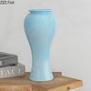 Blå smalmidjad keramikvas Hydroponisk krukväxt Bordsdekoration Blomsterarrangemang Blomstervaser Rumsestetik Dekor