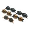 SHAUNA Retro Small Oval Men Rivets Sunglasses Fashion Women Dark Green Sun Glasses
