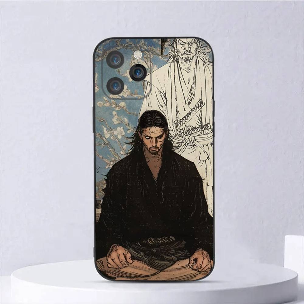 V-Vagabond Manga Phone Case For iPhone 16,15,14,13,12,11,Plus,Pro Max,XS,X,E,SE,Mini Soft Silicone Black Cover