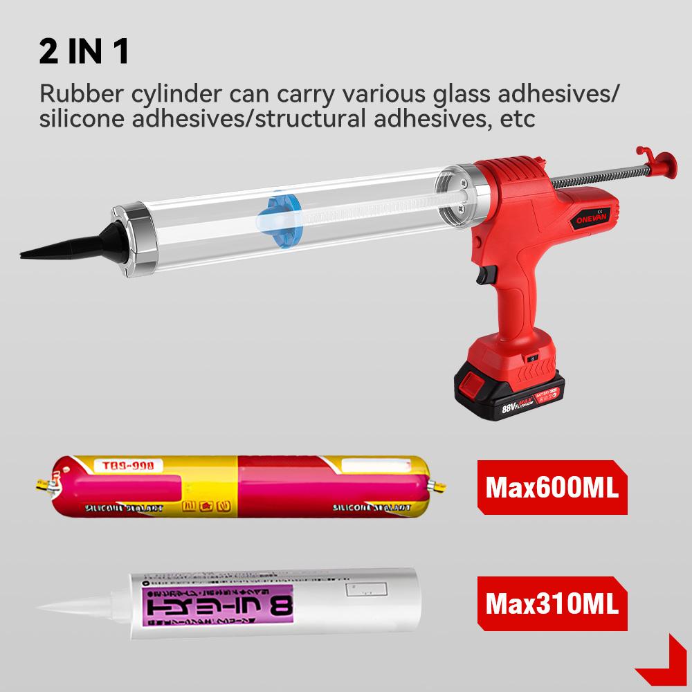 ONEVAN Cordless Electric Glue Gun Multi-function Electric Glass Caulking Gun Adhesive Glue Sealant Tool For 21V 18v Battery