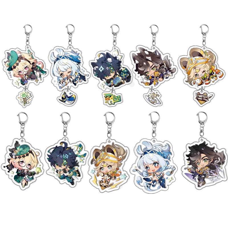 Genshin Impact Project Anime Keychain And Pendant For Role Wriothesley Kachina Emilie Kinich Mualani