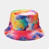 Cappello a secchiello da pesca parasole da esterno per donna uomo arcobaleno reversibile