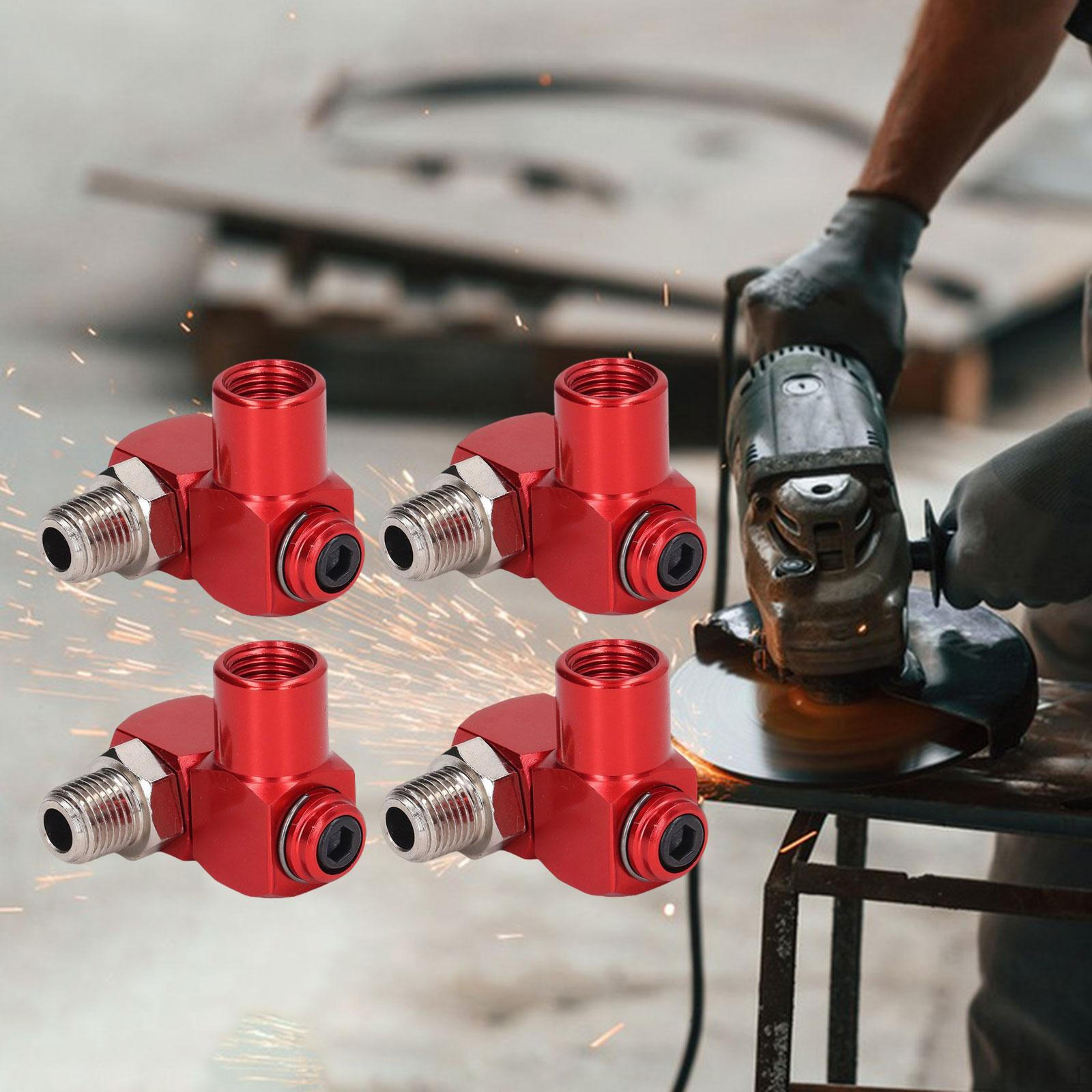 

4 Pieces Air Hose Fittings Connector 1/4 inch NPT Aluminum Compact Degree Swivel Compressor Tool