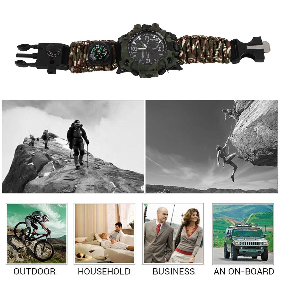 Pánské digitální hodinky pro horolezectví Venkovní vodotěsné sportovní hodinky Elektronické náramkové hodinky s kompasem
