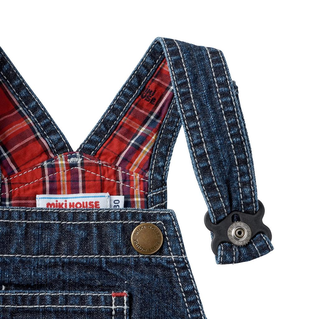 Latzrock Denim Logo Mädchen Baby Kinder Kleidung 80cm Indigoblau [MIKI HOUSE] Kinder 10-1821-575