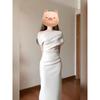 Gentle Wind Temperament Celebrity Style Slim-fitting Hip-wrapped Dress One-word Shoulder Dress