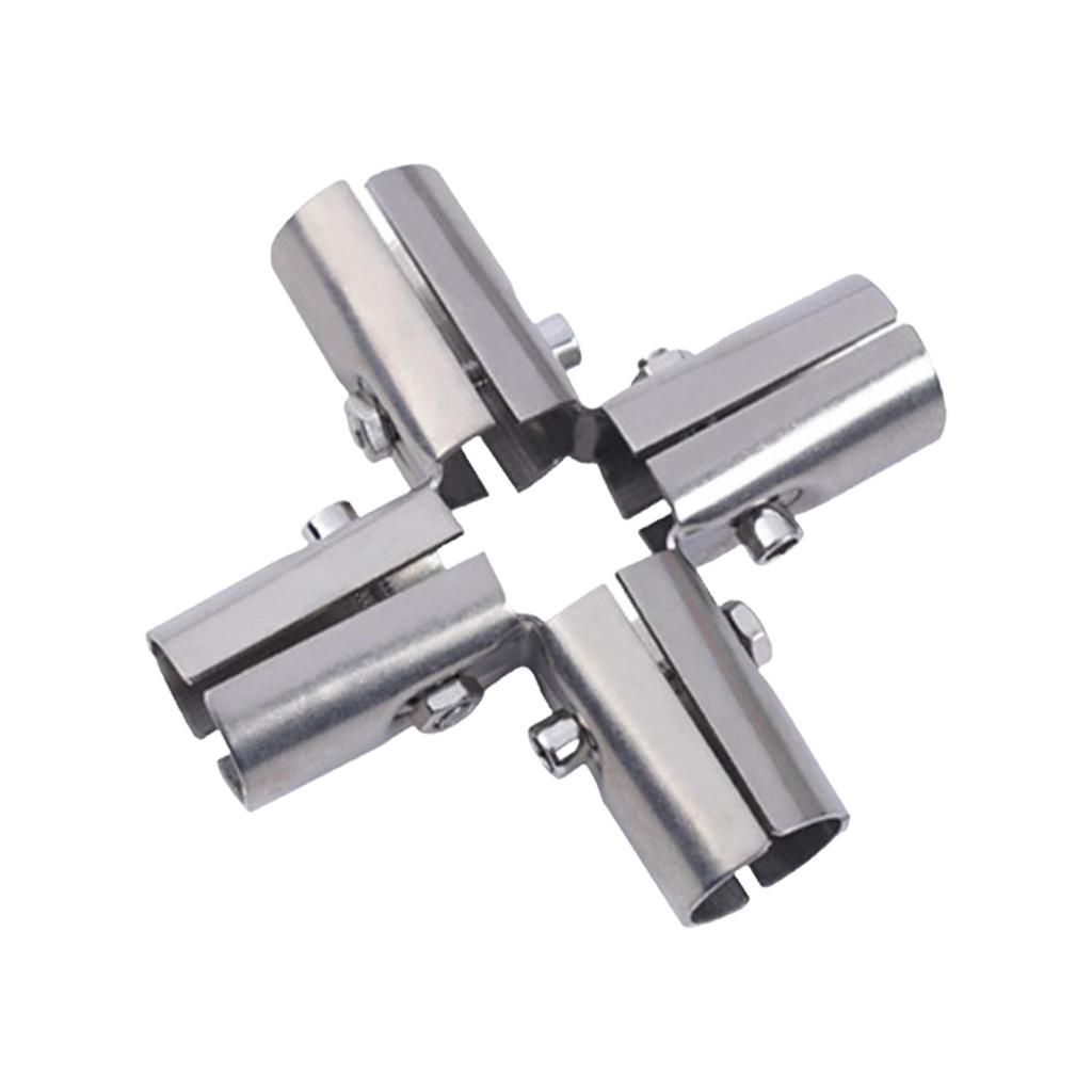 Stainless Steel Tube Connector Tube Clamp Connector for Cabinets Shelf Frames Drying Racks Round Pipe Connection Containers