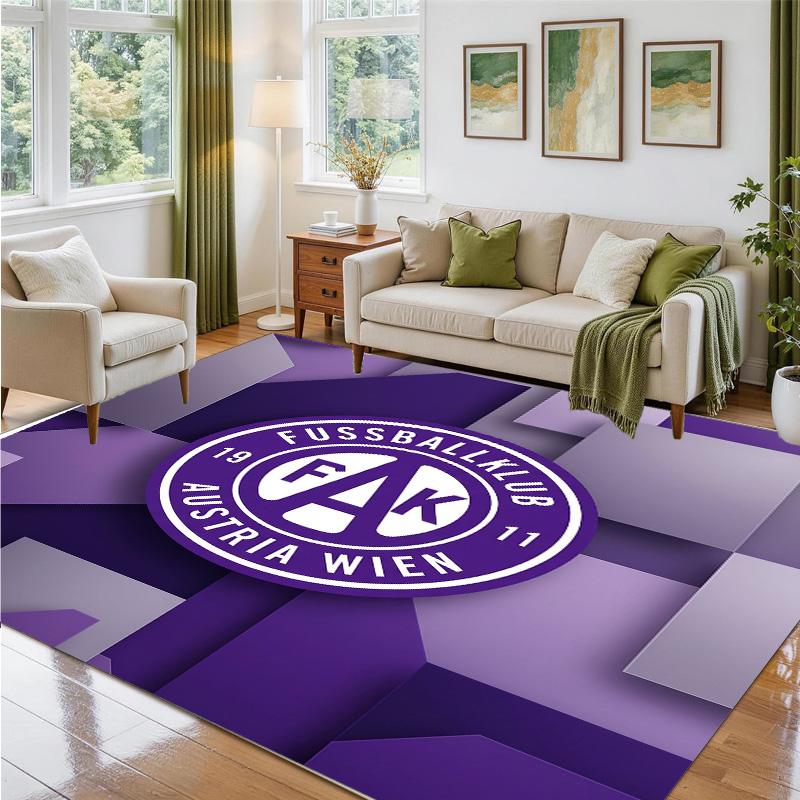 Austria Wien FC Design Crystal Velvet Rug Soft Decorative Mat for Bedroom Entrance