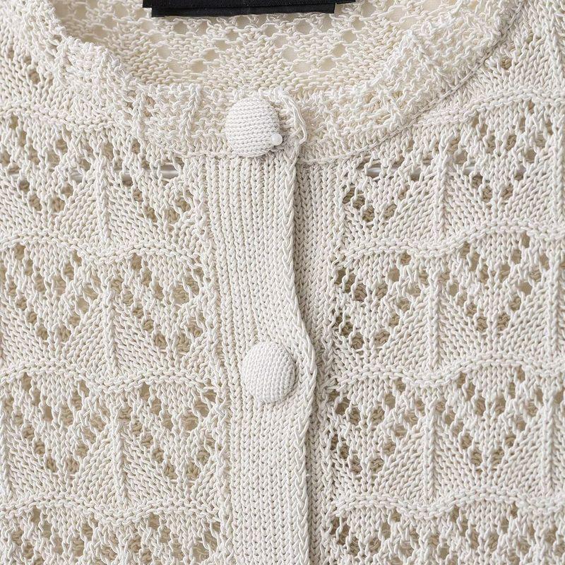 Kaslead New Women Clothes Western Style All-Match Mesh Knitted Short Sleeve Outerwear 6771121