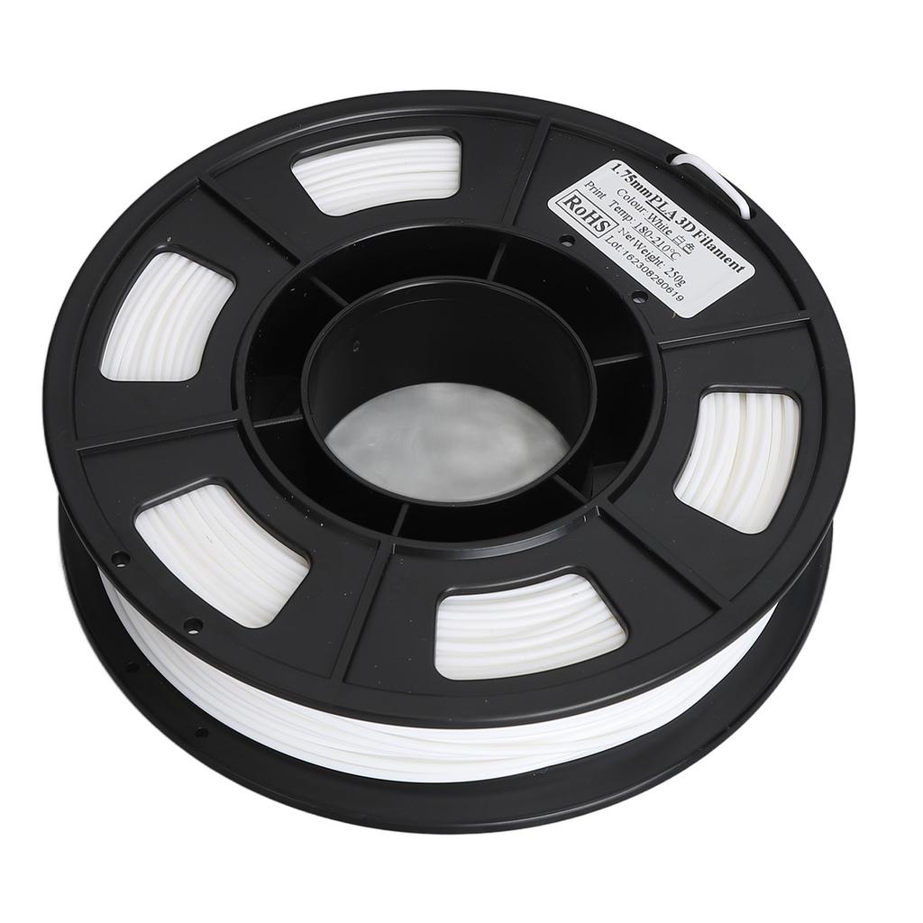 3D Printer Filament White 1.75mm 8.8oz Net Weight 180 to 210 Celsius PLA Filament for 3D Printing Refilling Replacement