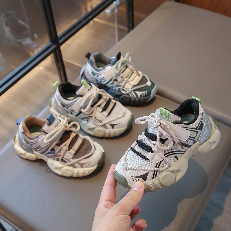 Children's sports shoes 2025 spring and autumn new mesh breathable dad shoes fashion Korean version soft sole men's and women's casual trendy shoes