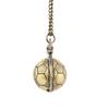 Retro Creative Soccer Ball Shape Design Bronze Round Quartz Pocket Watch with Chain Necklace