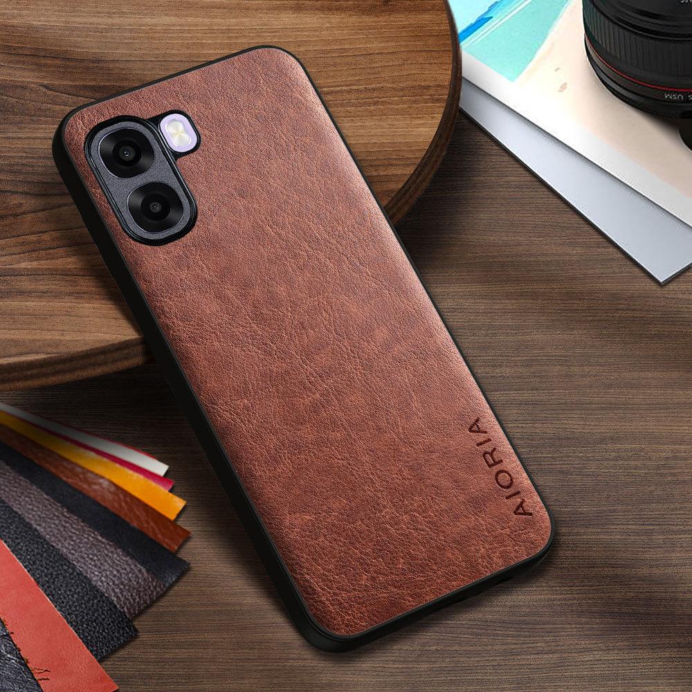 Luxury PU Leather Case for Oppo A6X A6T A6K 4G 5G Business Solid Color Design Phone Cover Soft TPU&Hard PC