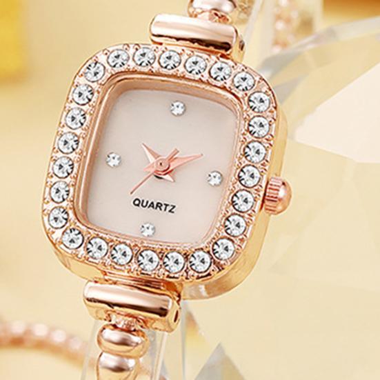 Damen Vintage Petite Armband Zierliches Armbanduhr Kleines Quadrat Analog Quarz Uhr Luxus Damen Dünnes Armband Strass Armbanduhr für Damen Geschenk