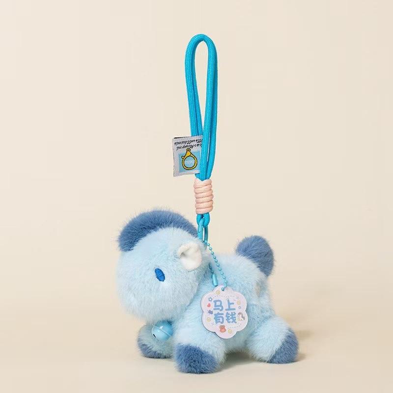 Cute Stuffed Animal Horse Key Ring Pony Bag Accessories Pendant For Women Mini Horse Keychian Plush Toy New Year Gift Small Doll