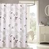 Shower Waterproof Bathroom Curtain Black Peony Kitchen Balcony Partition Bedroom