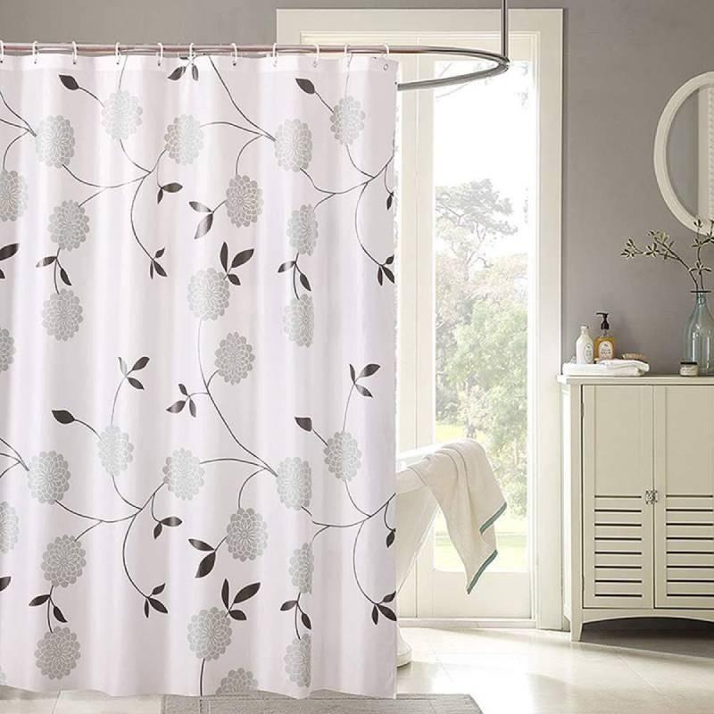 Shower Waterproof Bathroom Curtain Black Peony Kitchen Balcony Partition Bedroom