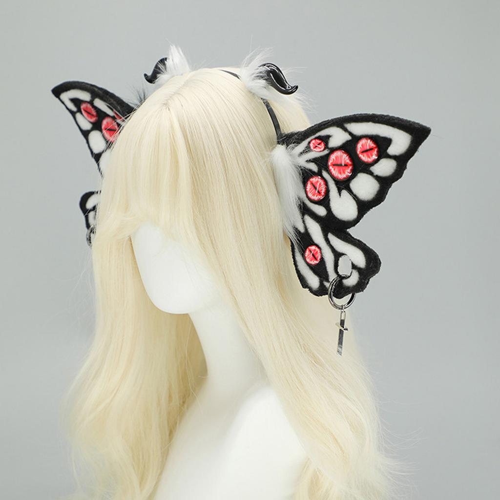 Furry Moth Theme Hairhoop Anime Character Cthulhu Costume Halloween Headwear Women Stage Performances Hairhoop for Party
