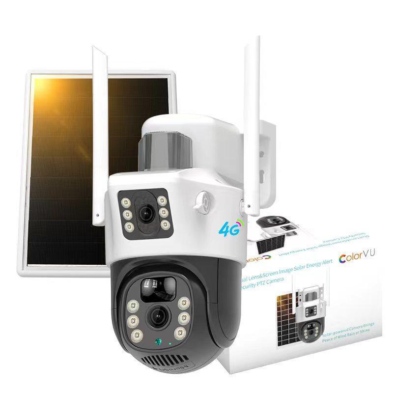 Wireless Solar Dual-Lens PTZ Camera with Low Power for Home Monitoring