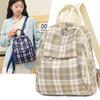 Schultasche Einfach Leicht Lässig Rucksack Koreanischer Stil Vintage Künstlerisch Karierter Rucksack für weibliche College-Studenten und Mittel- und Oberschüler