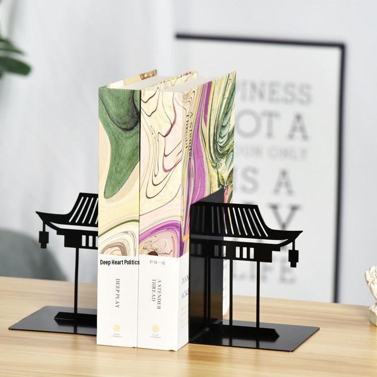 Chinese Style Metal Bookends: Creative Architectural Ornaments for Study & Office