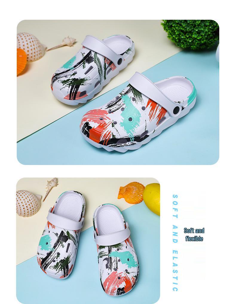 Boys' and Girls' Casual Soft-Soled Beach Sandals - Medium & Large Kids' Foot-Covering Crocs