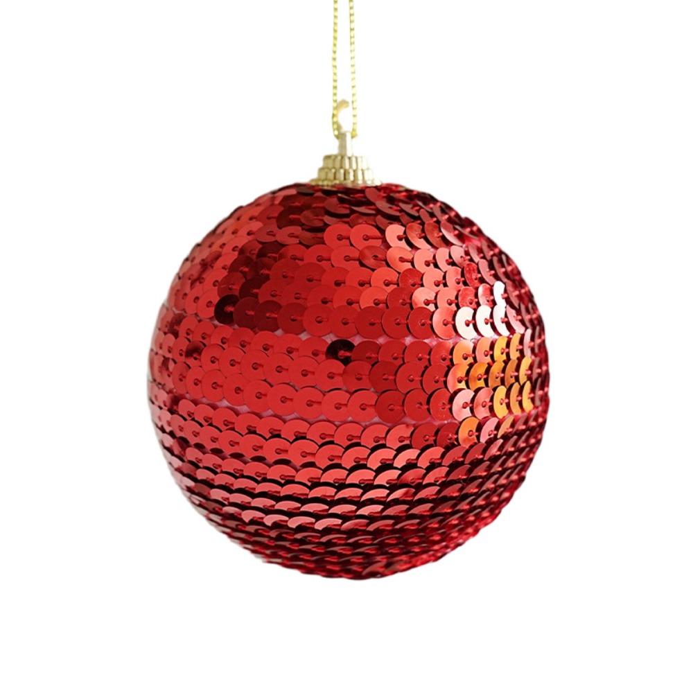 Round Shape Sequin Foam Ball Sequin Covered Xmas Hanging Decor Tree Ornament Festive Setup