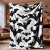 Halloween Soft Flannel Throw Blanket Bat Pattern Cozy Napping Home Decor