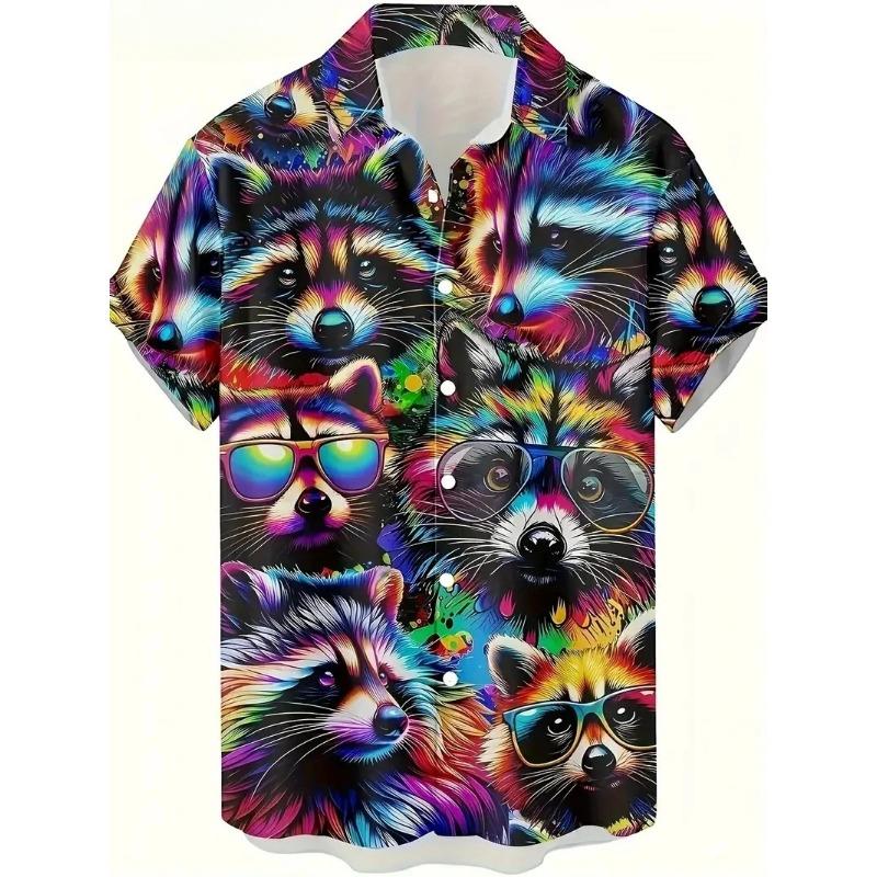 Cartoon Animal Graphic Men's Funny Shirt 3D Print Quick Dry Short-sleeved Tops Casual Men Clothes Summer Street Fashion Shirts