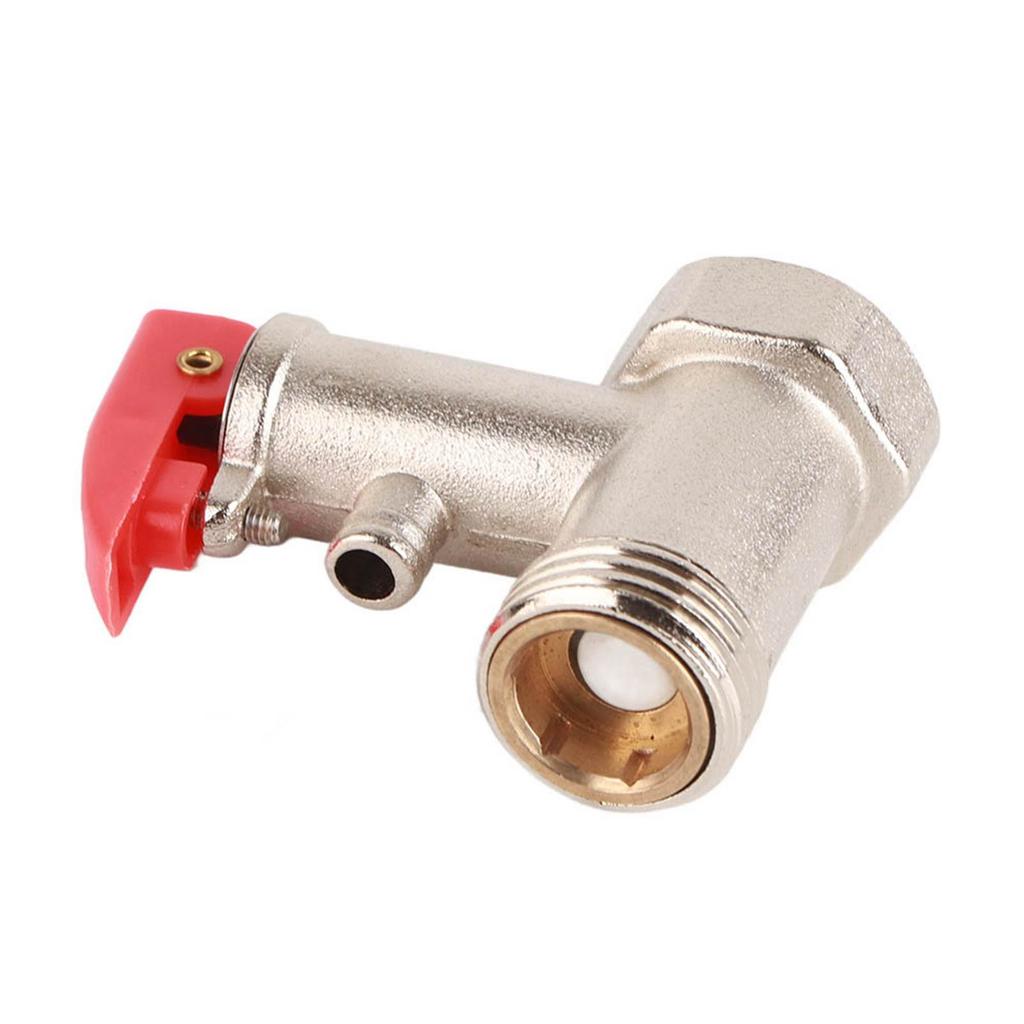 1Pc Safety Valve Water Heater Pressure Relief Check Brass Nickel Plated 0.9MPa G1 2in