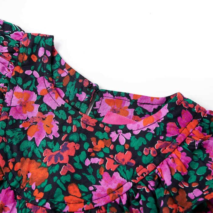 Robe - vidaXL - Manches longues - Rose vif - Fille - Taille 104 (3-4 ans)