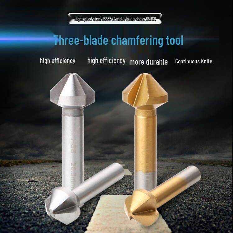 6-Piece 90° Titanium-Plated Chamfering Knife & Countersink Drill Set