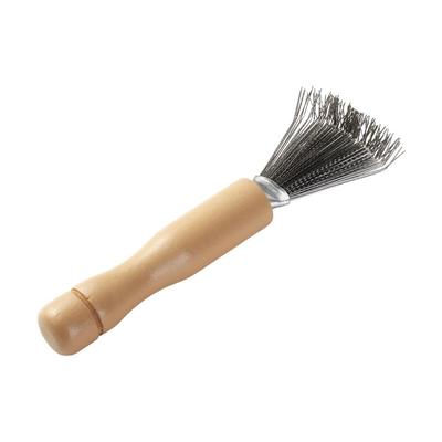 Wooden Handle Hair Brush Cleaner With Metal Wire Salon Rake Dirt Remover   Home