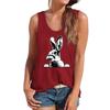 Casual Crew Neck Top Printed Loose Sleeveless Fashion T-Shirts Women’s