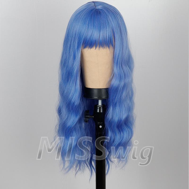 XINRAN Wunderschöne rosa Wasserwellen-Perücke, synthetische Perücke, farbige Perücke, Cosplay-Perücke, natürliche rosa Perücke für Frauen