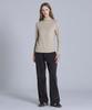 BASIC HOUSE Women'S High-Neck Stretch Long-Sleeve T-Shirt Beige Lats0219