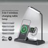 Stolní lampa s magnetickou bezdrátovou nabíječkou, 3v1 skládací světlo a rychlonabíjecí stanice pro telefon, hodinky, sluchátka