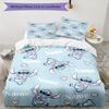 3pcs Custom Name Stitch Bedding Set Duvet Cover Closure Includes 1 Duvet Cover & 2 Pillowcases, Soft and Comfortable for All Seasons.