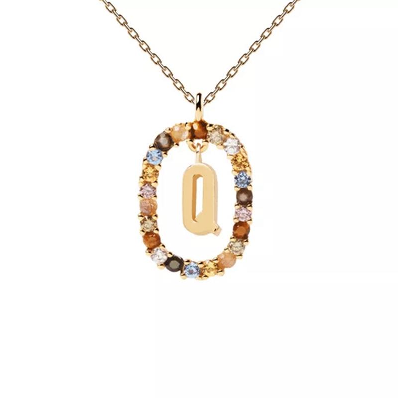 26 Engelse Letters Hanger Ketting Zircon Mode A - Z Initiaal M S C K Trendy Alfabet Lange Ketting Voor Vrouwen Mijn Sieraden