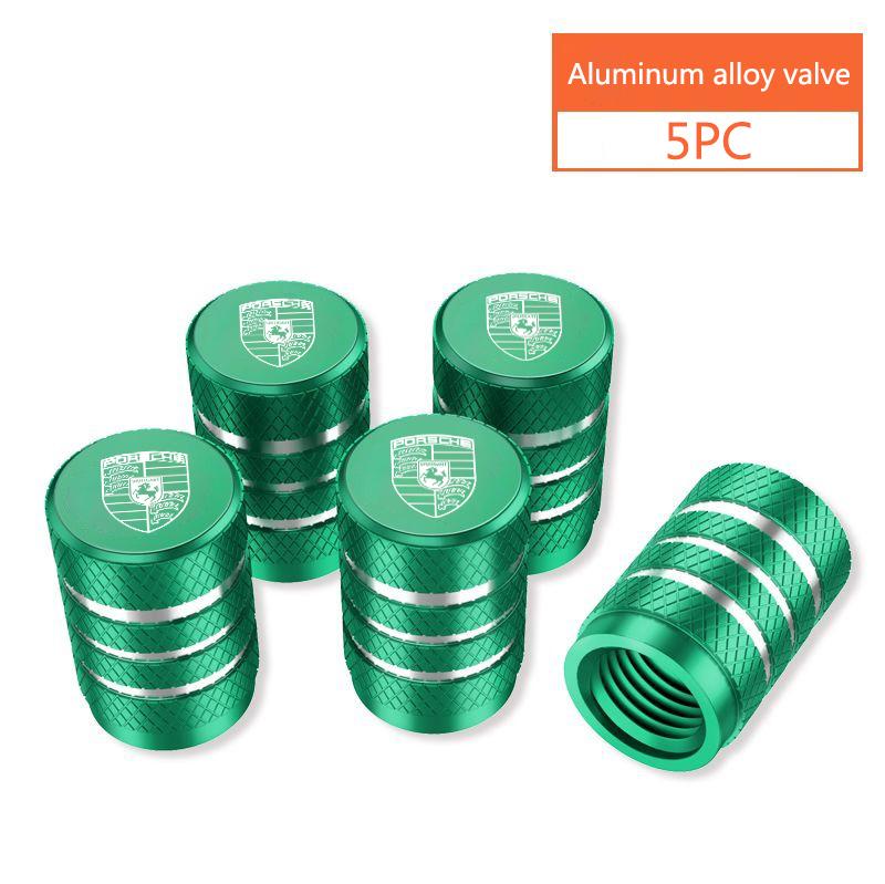 5 Stück Aluminium Auto Reifenventilkappe Staubdicht Dekor für Porsche Cayenne Panamera Macan Boxster Cayman 718 911 Aufkleber Zubehör CVM1