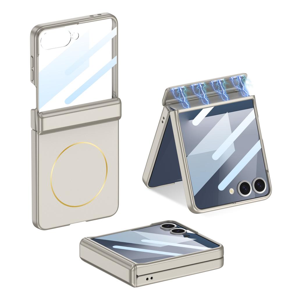 Samsung ZFlip7 Mobile Phone Case Folding Ultra Thin Anti Fall Flip7 Wireless Nickel Ring Magnetic Case Film