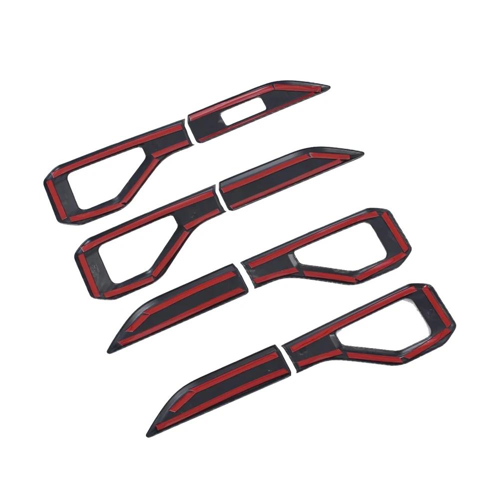 8Pcs Car Door Handle Stickers Carbon Fiber Frame Interior Door Handle Bowl Cover Trim for 2024 JETOUR Traveler Accessories