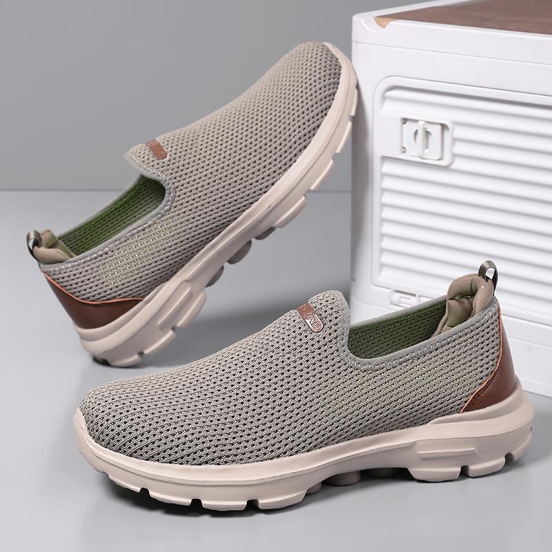 

Large size summer breathable mesh shoes ultra-light soft sole British simple men s outdoor versatile casual shoes 45 хаки