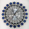 Crystal Flowers Wall Clock None-Ticking Silents Battery Operated Clocks Decorative Wall Clocks for Living Room Decors